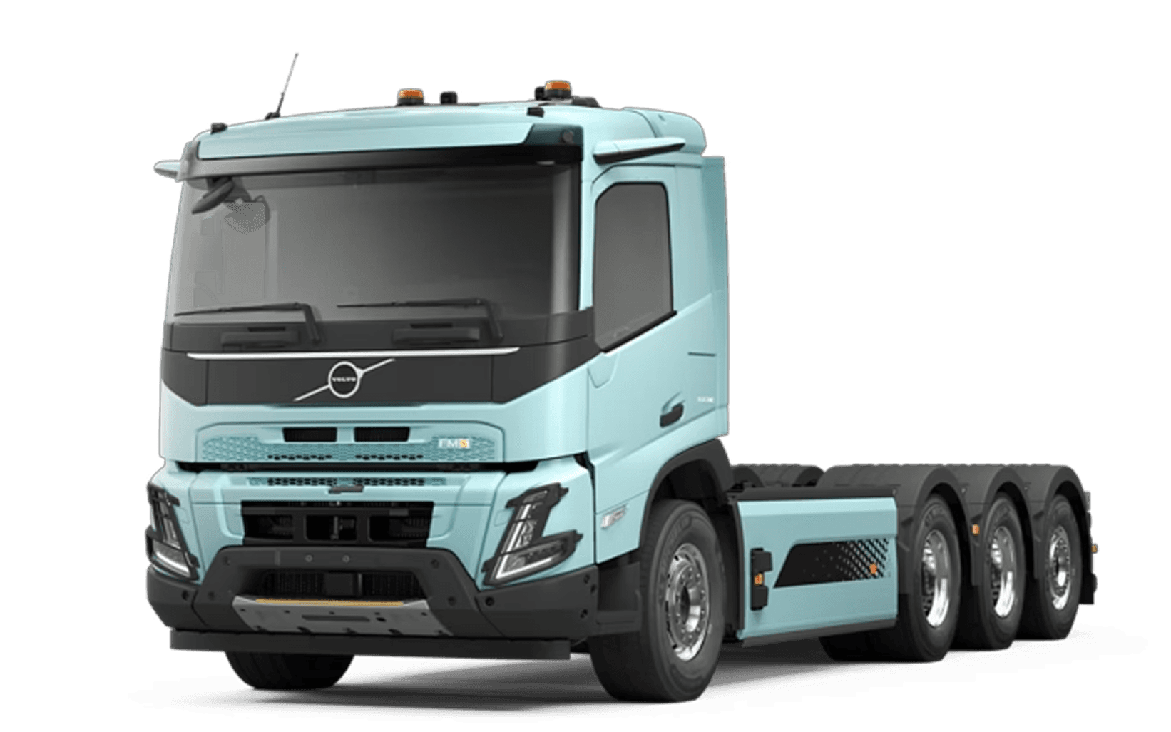 Electric freight truck with live fleet metrics